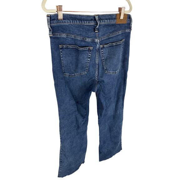 J Crew Slim Demi Boot Jeans Denim High Rise Raw Hem Stretch Agnes Wash Size 31 - Picture 7 of 9